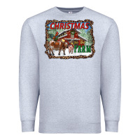 Heather Grey Christmas On The Farm Premium Sweatshirt - RanaPortraitStore