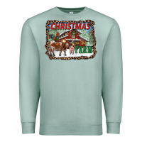 Seafoam Christmas On The Farm Premium Sweatshirt - RanaPortraitStore