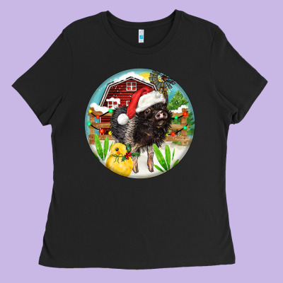 Baby Pig Ladies Tee Designed By Fadigitalartstudio