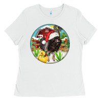White Baby pig Ladies Tee - FaDigitalArtStudio