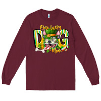 Burgundy st patricks day dog mom Long Sleeve Tee - CowhideDigitalArt