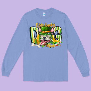 St Patricks Day Dog Mom Long Sleeve Tee Designed By Cowhidedigitalart
