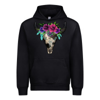 Black cowhide bull skull Urban Hoodie - Jasminsmagicworld