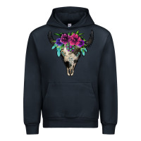 Navy cowhide bull skull Urban Hoodie - Jasminsmagicworld