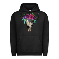Pigment Black cowhide bull skull Urban Hoodie - Jasminsmagicworld