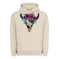 Pigment French Oak cowhide bull skull Urban Hoodie - Jasminsmagicworld
