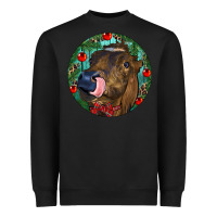 Black Longhorn Cow Christmas Heavyweight Sweatshirt - RanaPortraitStore