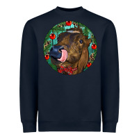 Navy Longhorn Cow Christmas Heavyweight Sweatshirt - RanaPortraitStore