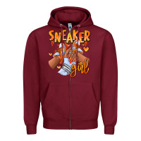 Burgundy orange galaxy sneaker girl afro woman Zipper Hoodie - RanaPortraitStore