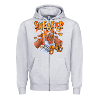 Heather Grey orange galaxy sneaker girl afro woman Zipper Hoodie - RanaPortraitStore
