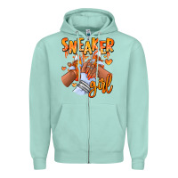 Seafoam orange galaxy sneaker girl afro woman Zipper Hoodie - RanaPortraitStore