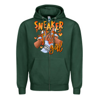 Sports Green orange galaxy sneaker girl afro woman Zipper Hoodie - RanaPortraitStore