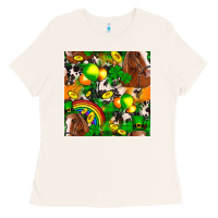 Bone St. Patrick's Day Horse With Balloons Ladies Tee - FaDigitalArtStudio