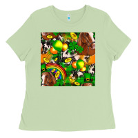 St. Patrick's Day Horse With Balloons Ladies Tee | Teevron