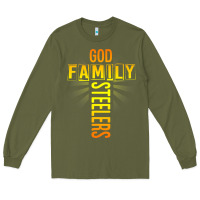 Army Green god family steeler shirt father's day gift tee t shirt Long Sleeve Tee - DesigneFamous