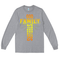 Heather Grey god family steeler shirt father's day gift tee t shirt Long Sleeve Tee - DesigneFamous