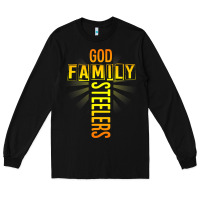 Black god family steeler shirt father's day gift tee t shirt Long Sleeve Tee - DesigneFamous