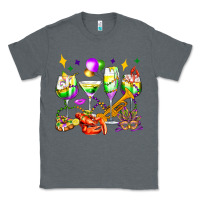 Charcoal Heather mardi gras wine glasses olivia Classic Tee - OliviaCreatesArt