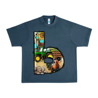 Midnight Navy farm life alphabet lowercase letters b Urban Heavy Tee - BundleAndBundleShop
