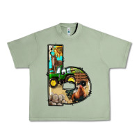 Oil Green farm life alphabet lowercase letters b Urban Heavy Tee - BundleAndBundleShop