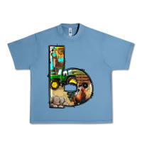 Pebble Blue farm life alphabet lowercase letters b Urban Heavy Tee - BundleAndBundleShop