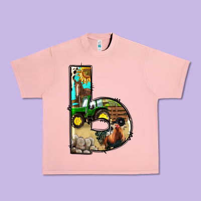 Farm Life Alphabet Lowercase Letters B Urban Heavy Tee Designed By Bundleandbundleshop