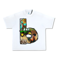 White farm life alphabet lowercase letters b Urban Heavy Tee - BundleAndBundleShop