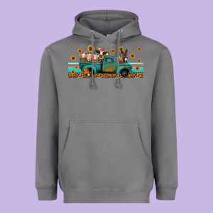 Western Animals Truck Heavyweight Hoodie Designed By Jasminsmagicworld