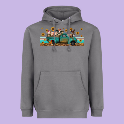 Western Animals Truck Heavyweight Hoodie Designed By Jasminsmagicworld