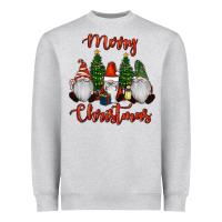 Heather Grey Merry Christmas Gnomes Heavyweight Sweatshirt - RanaPortraitStore
