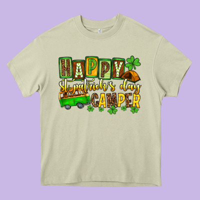 St. Patrick's Happy St. Patrick's Day Camper Heavy Core Tee Designed By Oliviacreatesart