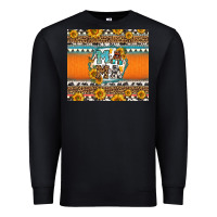 Black sunflowers hexagon frame mama Premium Sweatshirt - Jasminsmagicworld