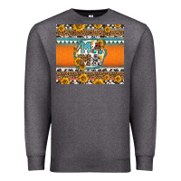 Charcoal Heather sunflowers hexagon frame mama Premium Sweatshirt - Jasminsmagicworld