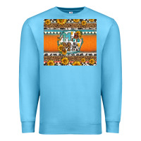 Ocean Blue sunflowers hexagon frame mama Premium Sweatshirt - Jasminsmagicworld