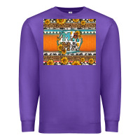 Purple sunflowers hexagon frame mama Premium Sweatshirt - Jasminsmagicworld