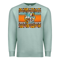 Seafoam sunflowers hexagon frame mama Premium Sweatshirt - Jasminsmagicworld