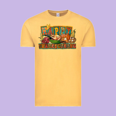 Happy Thanksgiving Vintage Tee Designed By Fadigitalartstudio