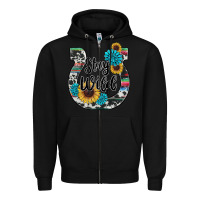 Black western stay wild horsesho Zipper Hoodie - RanaPortraitStore