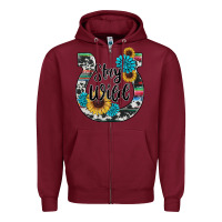Burgundy western stay wild horsesho Zipper Hoodie - RanaPortraitStore