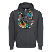 Smoke western stay wild horsesho Zipper Hoodie - RanaPortraitStore