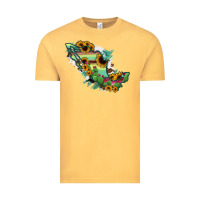 Vintage Mustard Mexico Map Vintage Tee - RanaPortraitStore