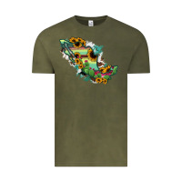 Vintage Olive Mexico Map Vintage Tee - RanaPortraitStore