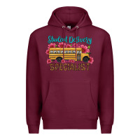 Burgundy student delivery specialist school bus Premium Hoodie - Artiststas