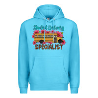 Ocean Blue student delivery specialist school bus Premium Hoodie - Artiststas