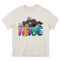 Cream Easter Day He is alive Heavy Core Tee - OliviaCreatesArt