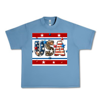Pebble Blue 4th of july usa seamless pattern Urban Heavy Tee - BundleAndBundleShop