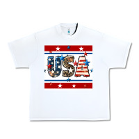 White 4th of july usa seamless pattern Urban Heavy Tee - BundleAndBundleShop