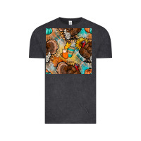 Vintage Black thanksgiving turkey seamless pattern Vintage Tee - BundleAndBundleShop