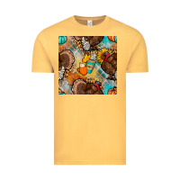 Vintage Mustard thanksgiving turkey seamless pattern Vintage Tee - BundleAndBundleShop