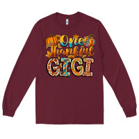 Burgundy one thankful gigi Long Sleeve Tee - CowhideDigitalArt